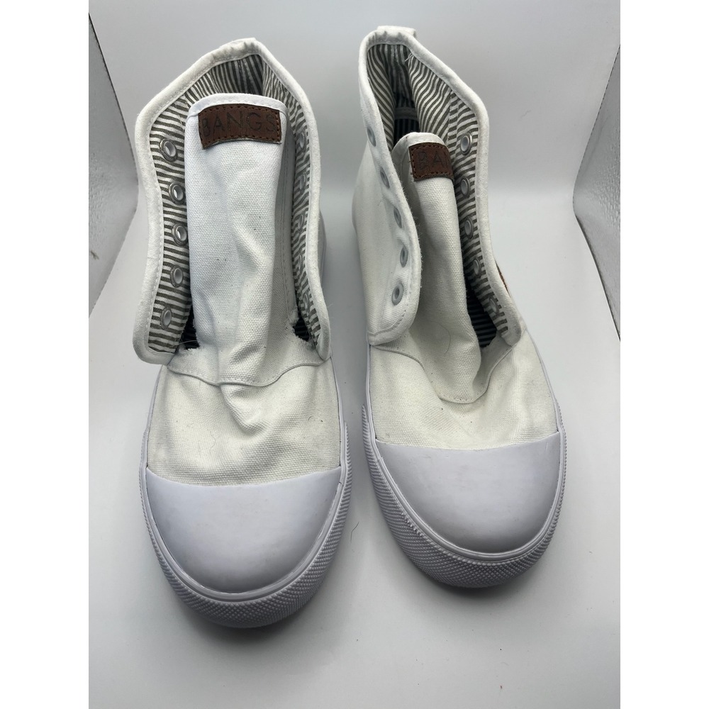 BANGS Shoes White Desert Embroidered High Top Sneakers Mens 6.5 Womens 8 - Picture 5 of 6